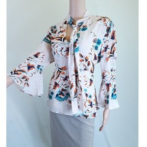 Bebe Tied Collar Blouse size Large